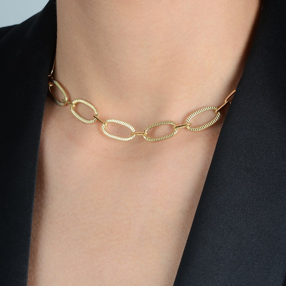 Choker Ouro 24K Corrente com Extensor – Bellorie