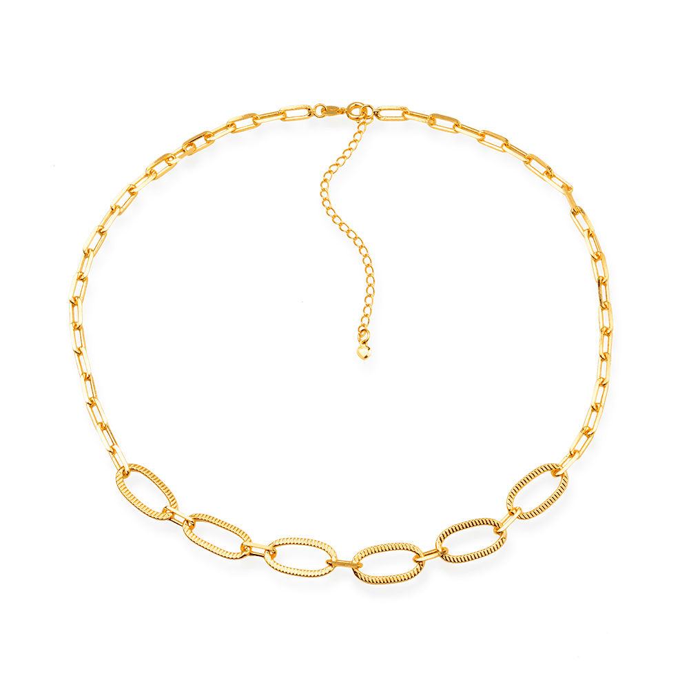 Choker Ouro 24K Corrente com Extensor – Bellorie