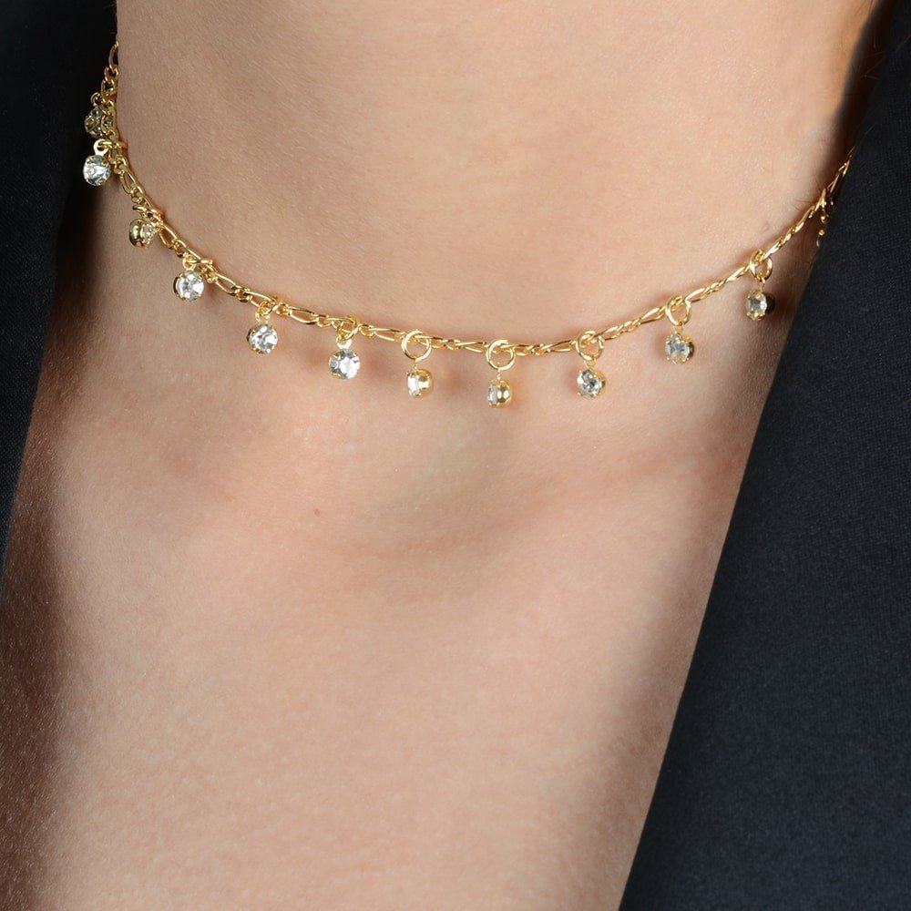 Choker Ouro 24K Pontos de Luz – Bellorie