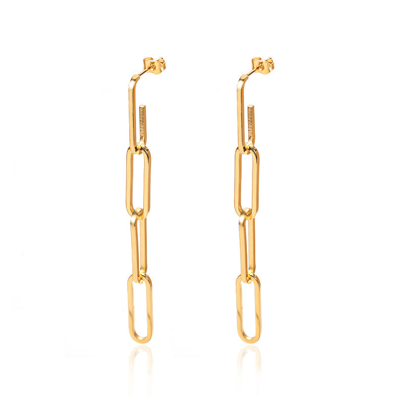 Brincos Dourados de Corrente Banhado a ouro 18k | BELLORIE