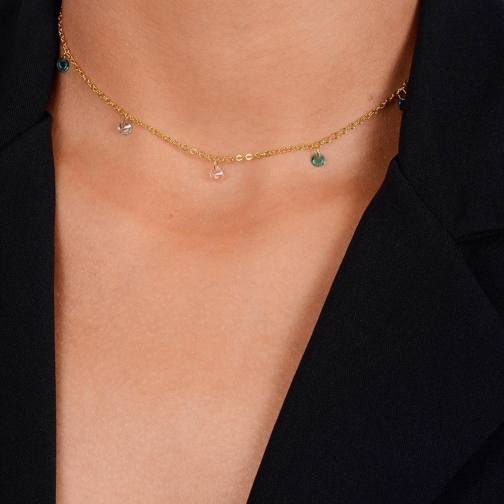 Choker Pontos de Luz Coloridos em Ouro 24K – Bellorie