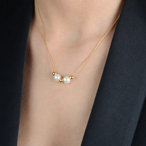 Colar Ouro 24K Pérolas e Esferas – Bellorie