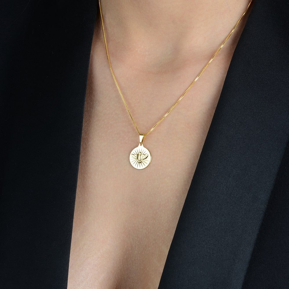 Colar Ouro 24K Medalha Espírito Santo – Bellorie