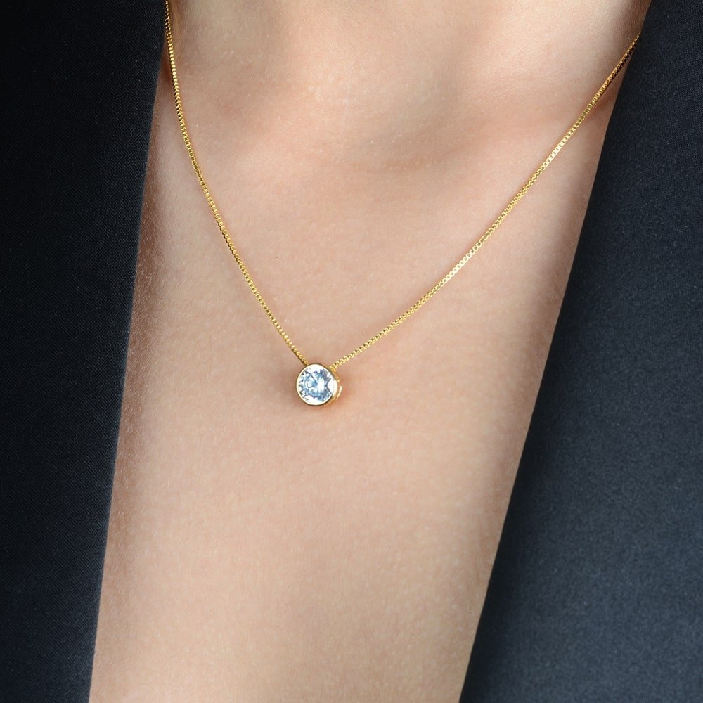 Colar em Ouro 24K Zircônia Ponto de Luz – Bellorie