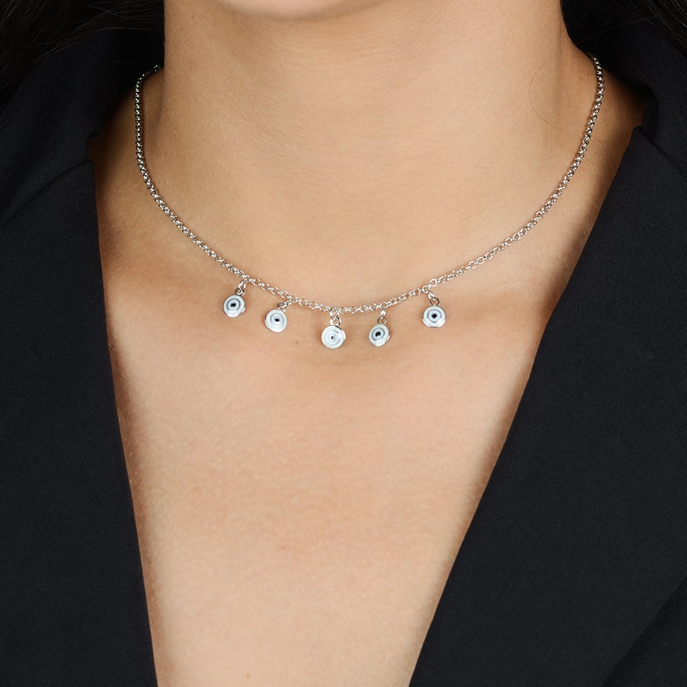 Colar em Ouro Branco Olho Grego – Bellorie