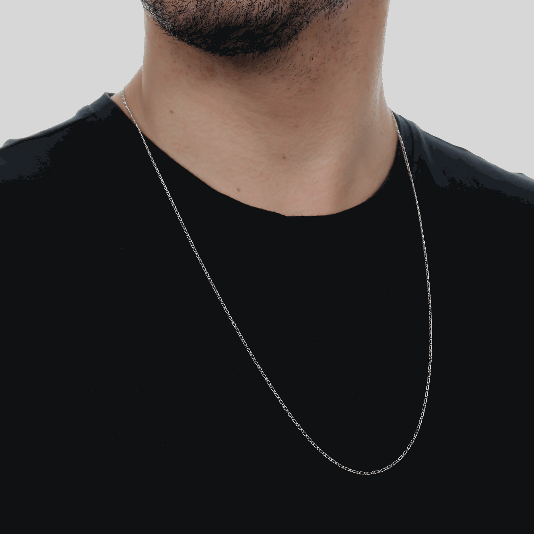 Correntinha Masculina em Ouro Branco Elo Cartier – Bellorie