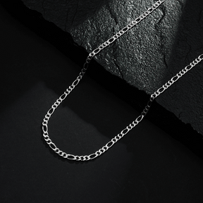 Correntinha Masculina em Ouro Branco Elo 3 por 1 – 4mm – Bellorie