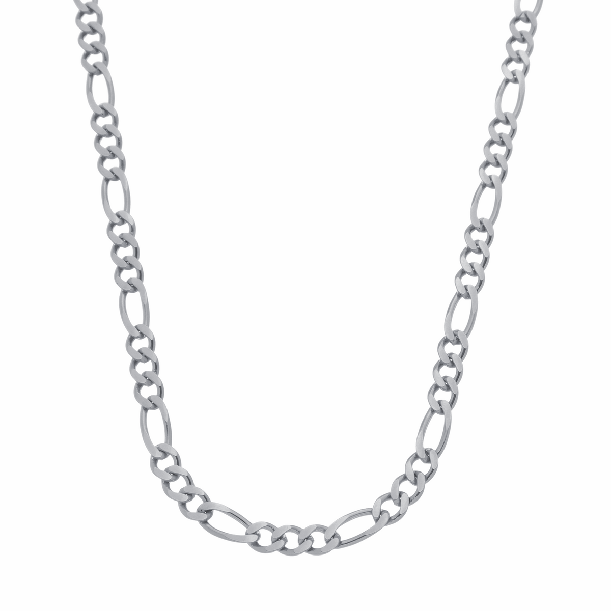 Correntinha Masculina em Ouro Branco Elo 3 por 1 – 5mm – Bellorie