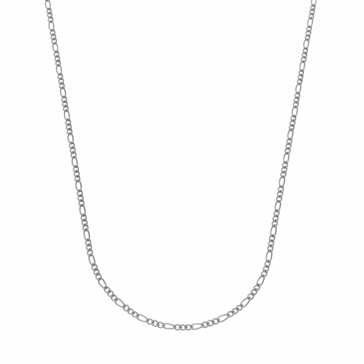 Correntinha Masculina em Ouro Branco Elo 3 por 1 – 3mm – Bellorie