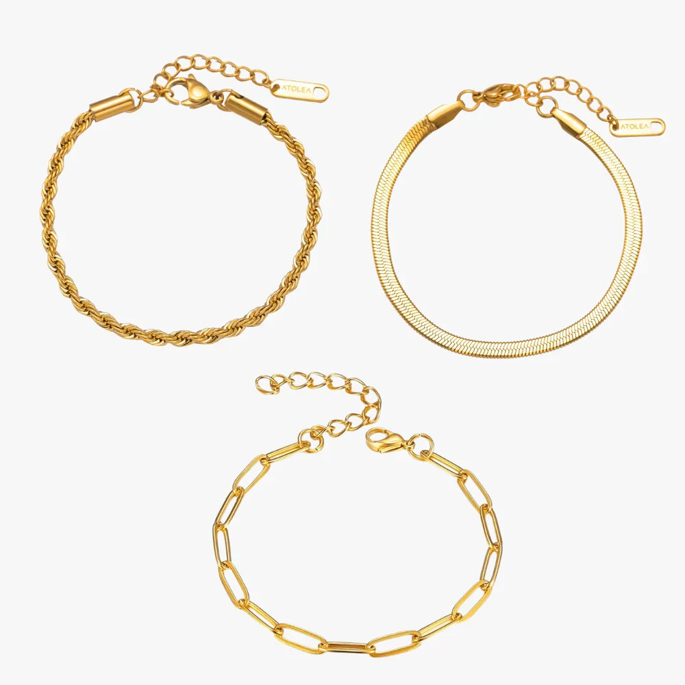 Kit Pulseiras Essenza Banhado em Ouro 18K | BELLORIE