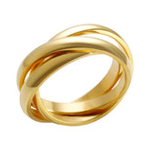 Anel Triplo Interligamos Banhado a Ouro 18K | BELLORIE