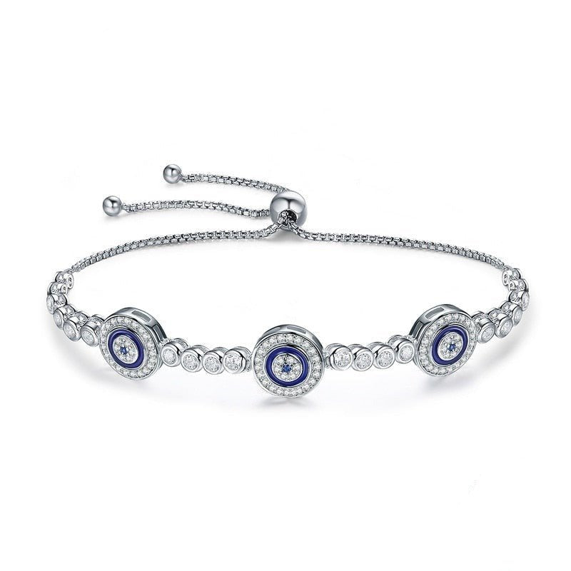 Pulseira de Olhos Gregos Azuis de Cristal Zircônia | BELLORIE
