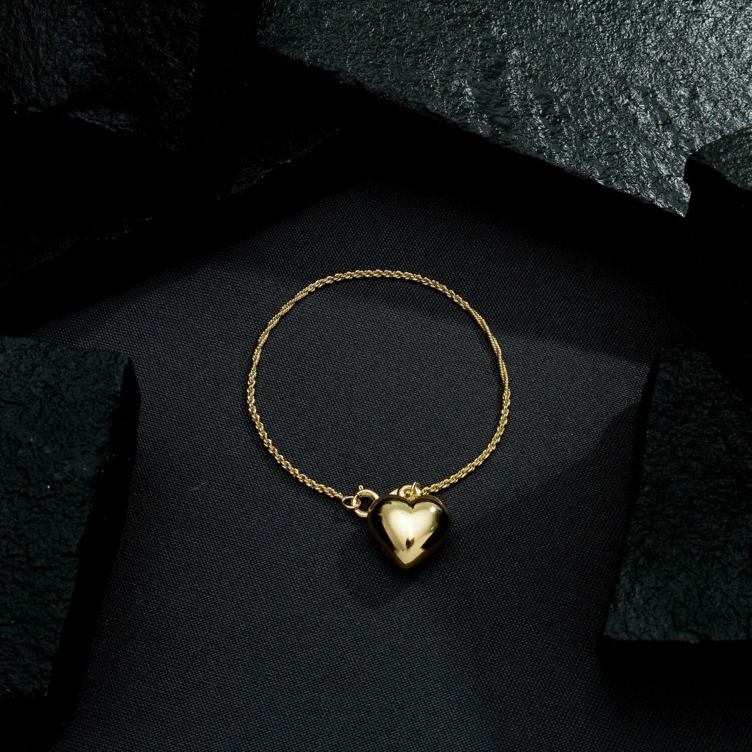Pulseira em Ouro 24K Cordão Baiano com Coração – Bellorie