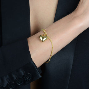 Pulseira em Ouro 24K Cordão Baiano com Coração – Bellorie