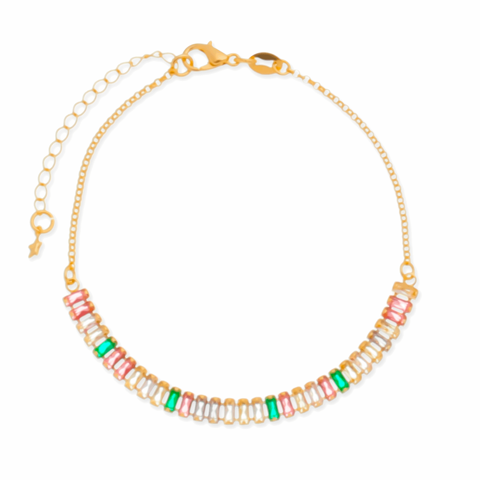 Pulseira em Ouro 24K com Pedras Coloridas – Bellorie