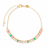 Pulseira em Ouro 24K com Pedras Coloridas – Bellorie
