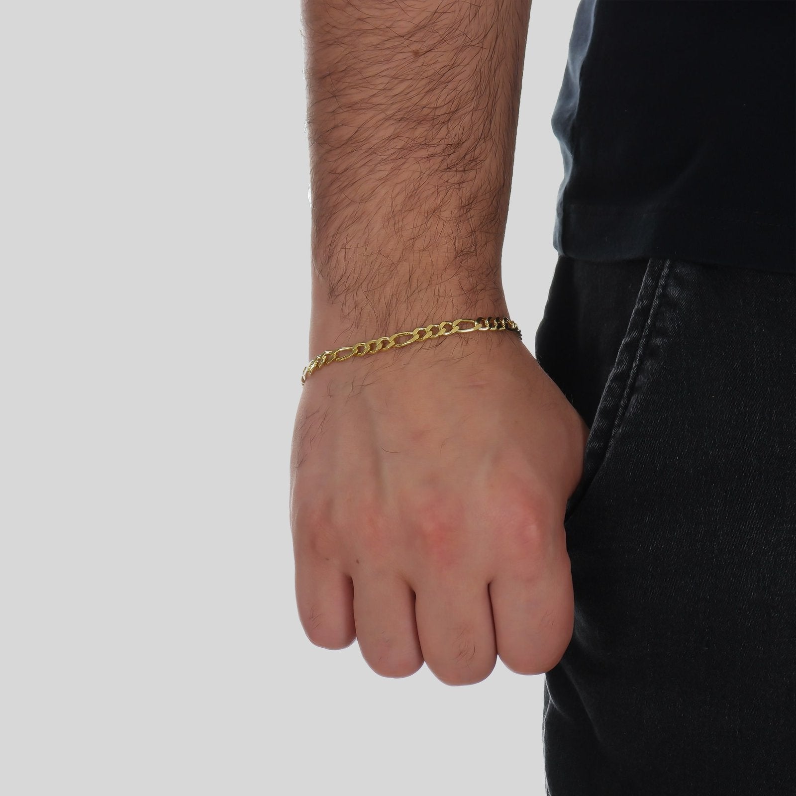 Pulseira Masculina em Ouro 24K Elo 3 por 1 – 5mm – Bellorie