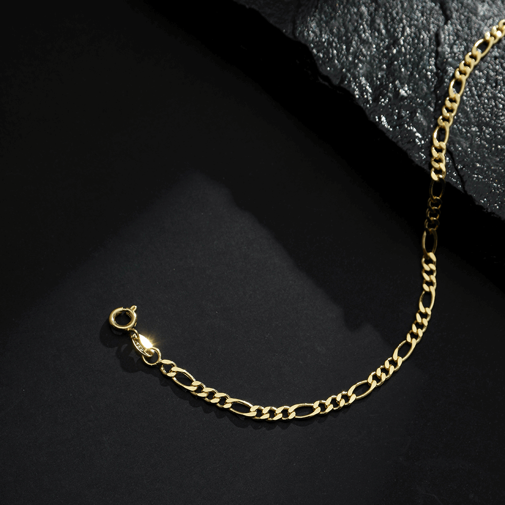 Pulseira Masculina em Ouro 24K Elo 3 por 1 – 4mm – Bellorie