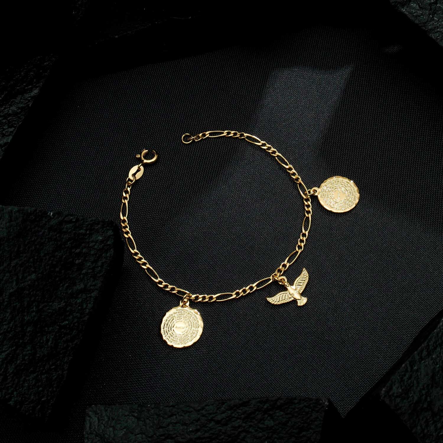 Pulseira em Ouro 24K Religiosa Pai Nosso e Espírito Santo – Bellorie