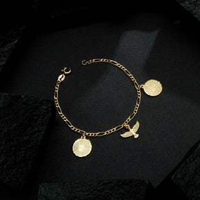 Pulseira em Ouro 24K Religiosa Pai Nosso e Espírito Santo – Bellorie