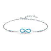Pulseira Prata Infinito Turquesa de Prata | BELLORIE