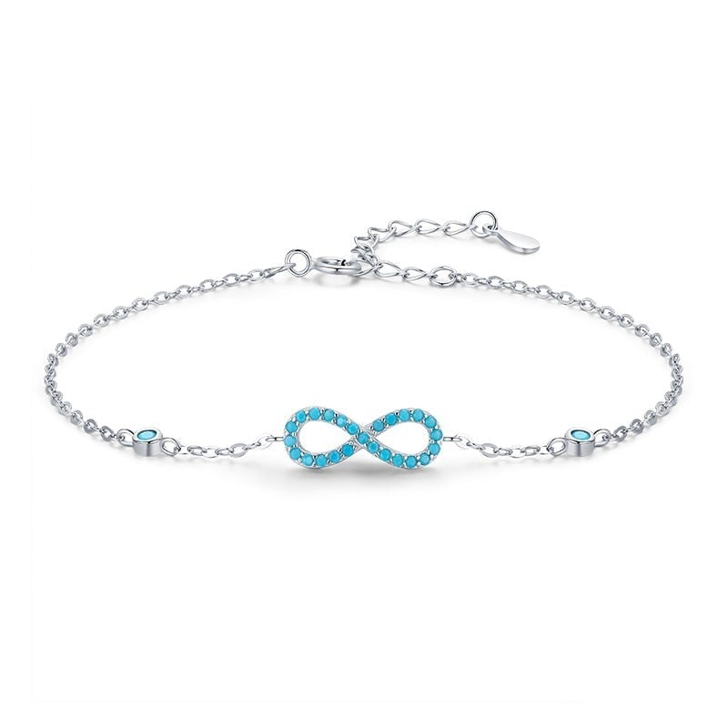 Pulseira Prata Infinito Turquesa de Prata | BELLORIE