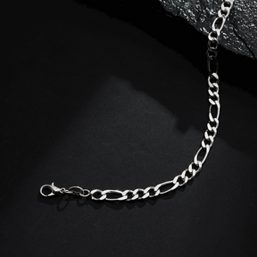 Pulseira Masculina em Ouro Branco Elo 3 por 1 – 5mm – Bellorie