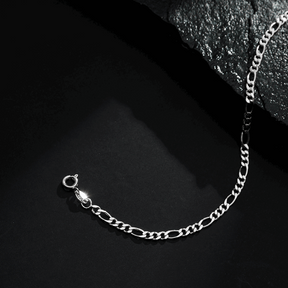 Pulseira Masculina em Ouro Branco Elo 3 por 1 – 4mm – Bellorie