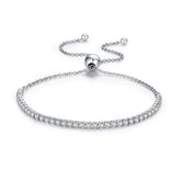 Pulseira Regulável Trendy com Zircônias em Prata | BELLORIE