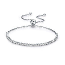 Pulseira Regulável Trendy com Zircônias em Prata | BELLORIE