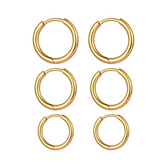 Kit 3 Argolinhas Douradas Banhado a Ouro 18k | BELLORIE