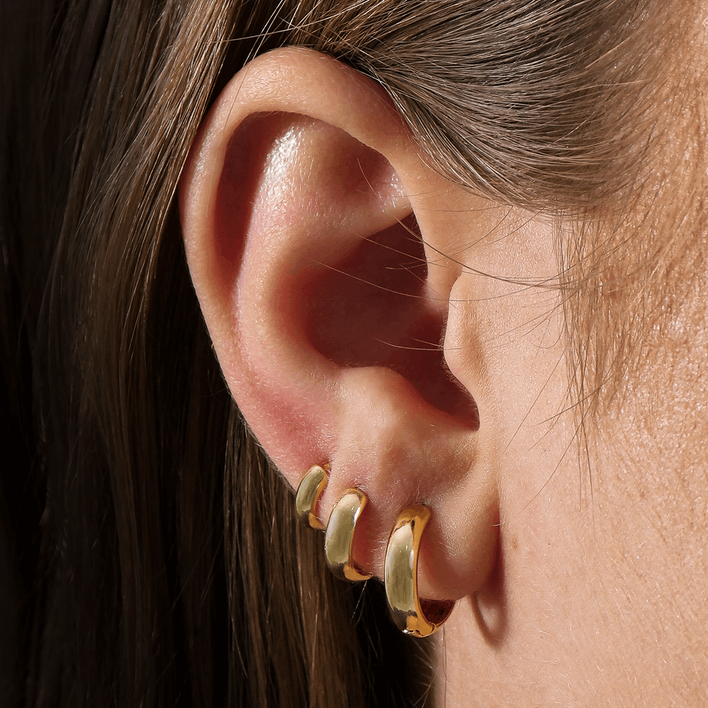 Trio em Ouro 24K de Argolinhas – Bellorie