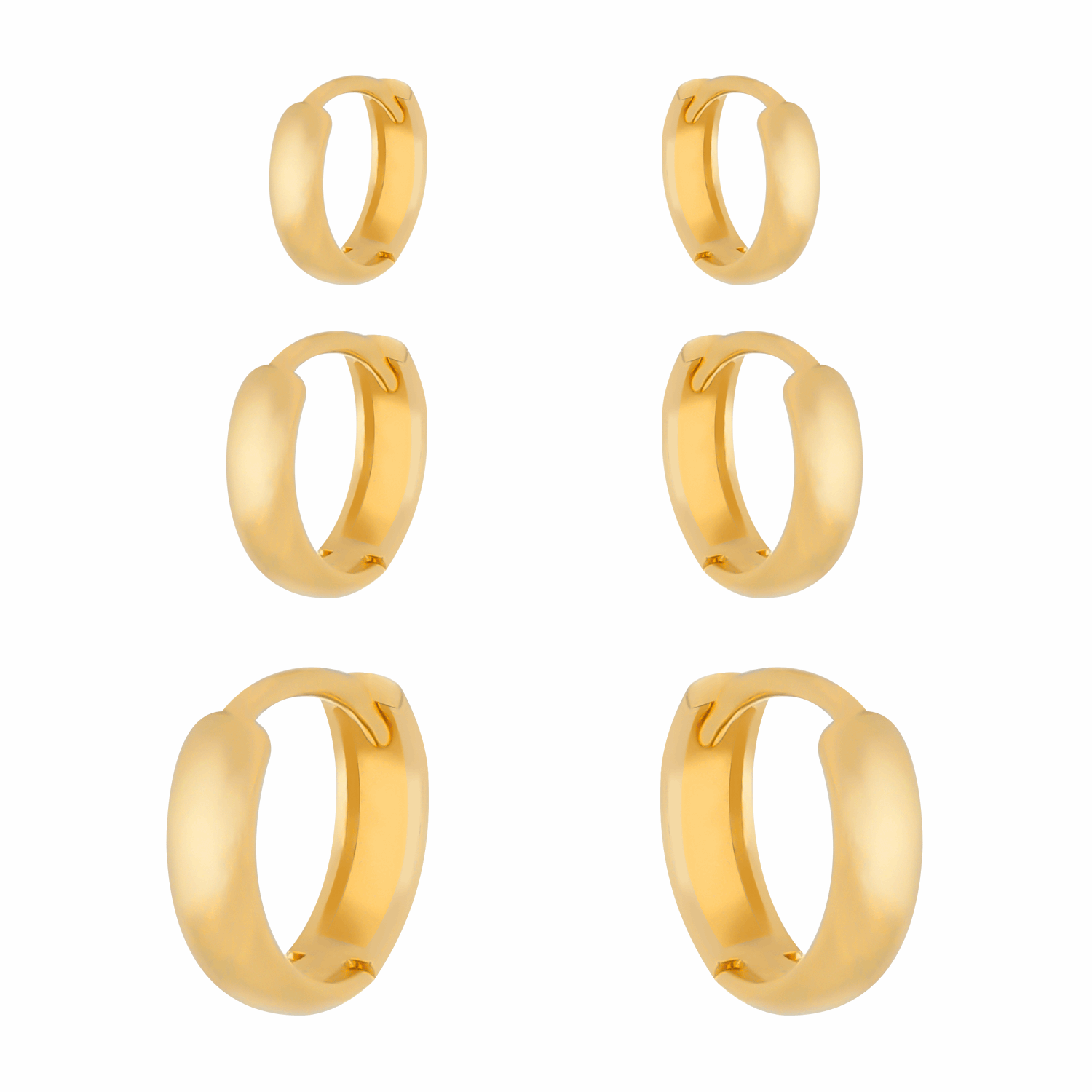 Trio em Ouro 24K de Argolinhas – Bellorie