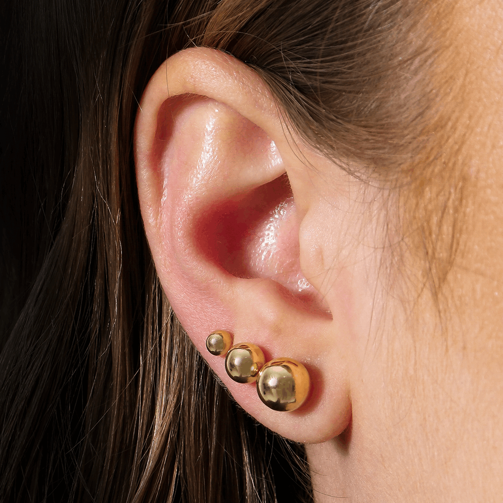 Trio em Ouro 24K de Bolinhas – Bellorie