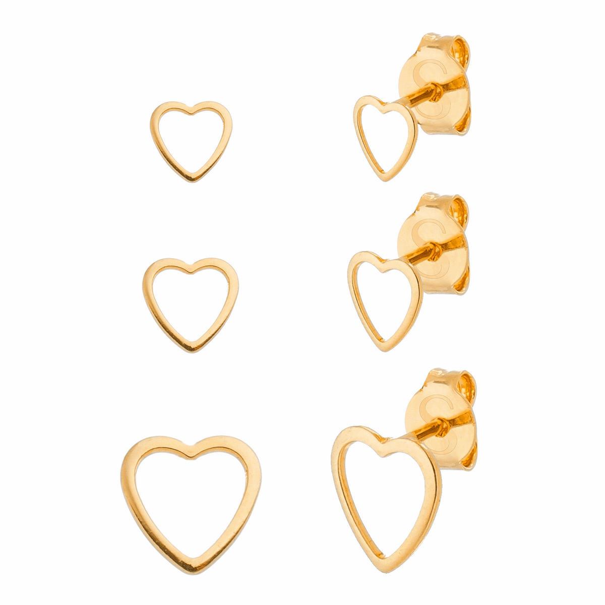 Trio em Ouro 24K de Coração – Bellorie