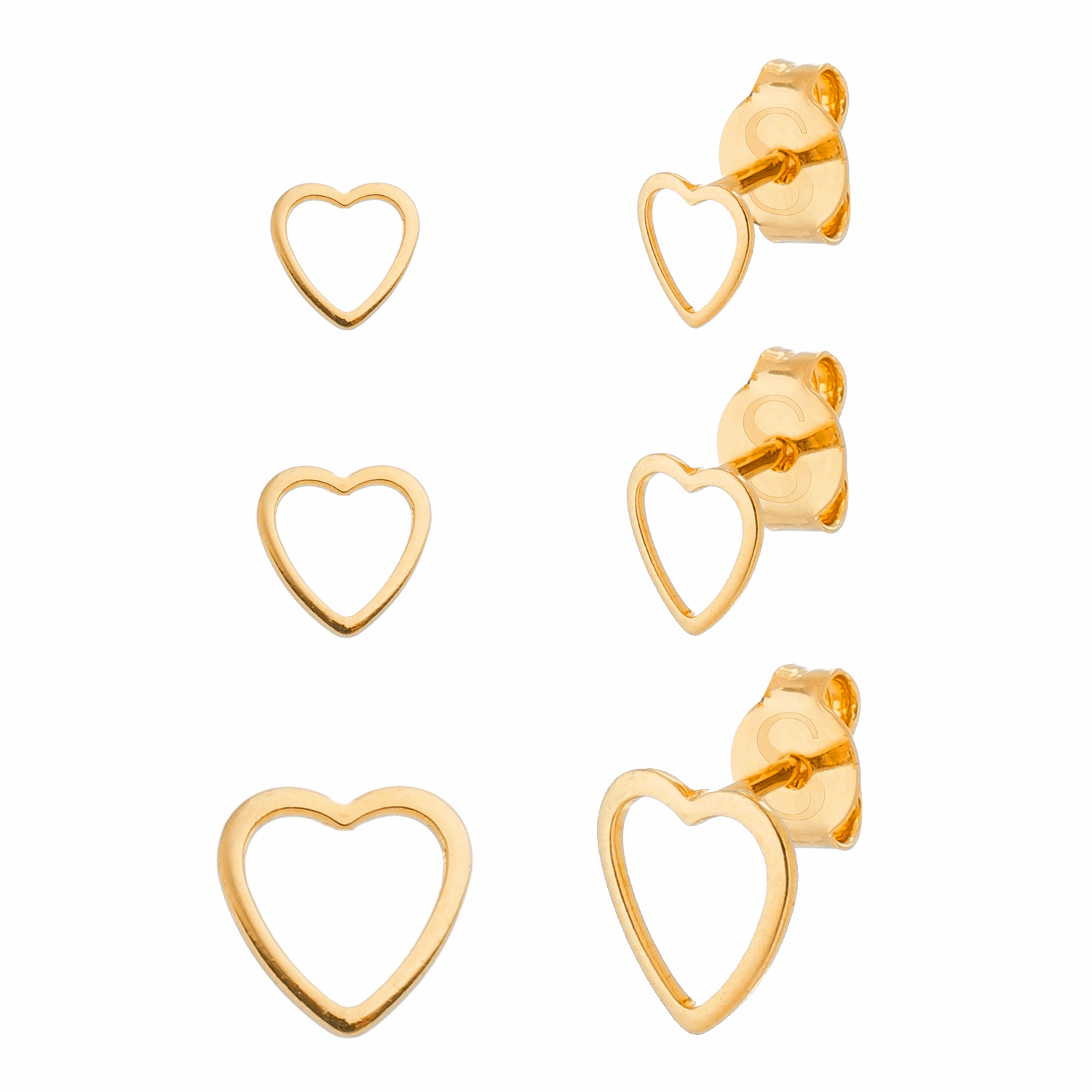 Trio em Ouro 24K de Coração – Bellorie